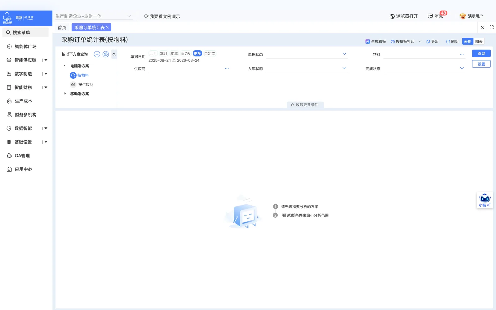 采购订单统计表主界面